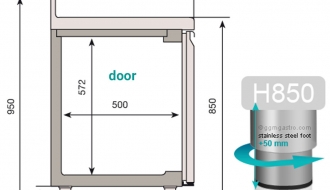 Refrigerated table - with 2 doors and 2 drawers 1/2
