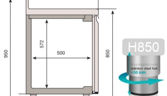 Freezer table - with 2 doors