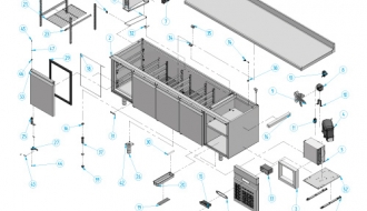 Freezer table (GN) - with 4 doors