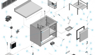 Refrigerated table (GN 1/1) - with 2 doors