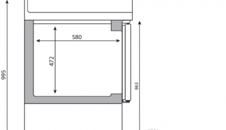 Refrigerated table (GN 1/1) - with 1 door and 4 drawers
