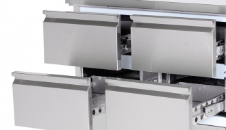 Kühltisch ECO - 2,2 x 0,7 m - mit 1 Tür & 6 Schubladen 1/2