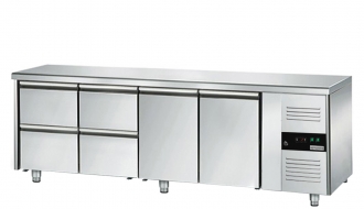 Kühltisch ECO - 2,2 x 0,7 m - mit 2 Türen & 4 Schubladen 1/2