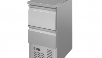Saladette counter / refrigerated table ECO - 0,43 m x 0,7 m - with 2 drawers