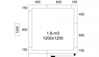 Refrigeration cell - 1,2 x 1,2 m - 2,0 m³