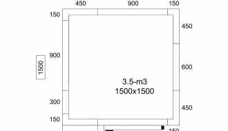 Refrigeration cell - 1,5 x 1,5 m - 3,3 m³