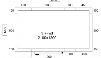 Refrigeration cell - 2,1 x 1,2 m - 3,7 m³