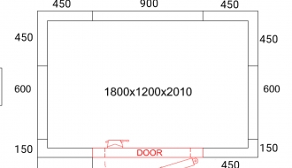 Freezer cell - 1.8 x 1.2 m - height: 2.01 m - 2.65 m³
