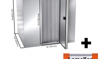 Edelstahl Tiefkühlzelle - 2,1 x 2,1 m - Höhe: 2,01 m - 6,12 m³