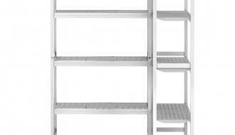 Shelf set aluminium (anodised) - L-shape - overall depth: 360 mm
