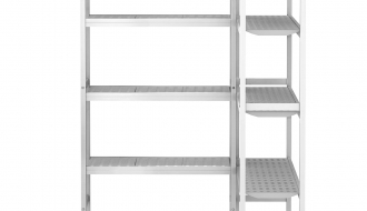 Shelf set aluminium (anodised) - L-shape - overall depth: 360 mm