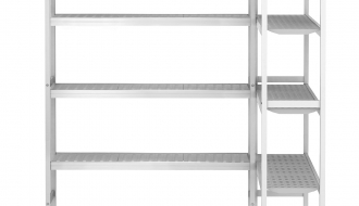 Shelf set aluminium (anodised) - L-shape - overall depth: 360 mm