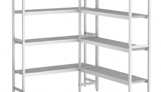 Shelf set aluminium (anodised) - L-shape left - overall depth: 360 mm