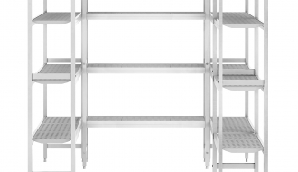 Shelf set aluminium (anodised) - U-shape - overall depth: 360 mm