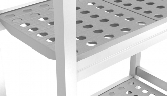 Shelf set aluminium - overall depth: 360 mm