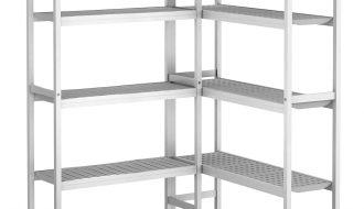 Shelf set aluminium - L-shape - overall depth: 360 mm