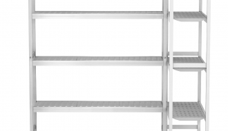 Shelf set aluminium - L-shape - overall depth: 460 mm