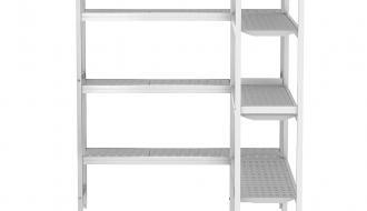 Shelf set aluminium - L-shape left - overall depth: 360 mm