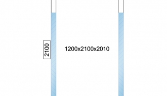 Kühlzelle - 1,2 x 2,1 m - Höhe: 2,01 m - 3,7 m³ - mit 3 Glasseiten