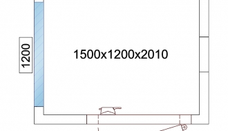 Kühlzelle - 1,5 x 1,2 m - Höhe: 2,01 m - 2,6 m³ - mit 2 Glasseiten