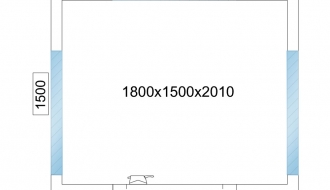 Kühlzelle - 1,8 x 1,5 m - Höhe: 2,01 m - 4,06 m³ - mit 3 Glasseiten