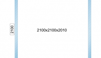 Kühlzelle - 2,1 x 2,1 m - Höhe: 2,01 m - 6,9 m³ - mit 3 Glasseiten