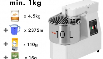 Dough kneading machine 10 liters / 7 kg - 230 Volt