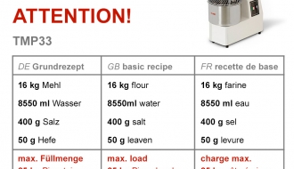 Dough kneading machine 33 liters / 25 kg - 400 Volt