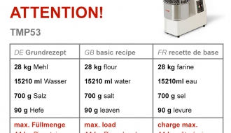 Dough kneading machine 53 liters / 44 kg - 400 Volt