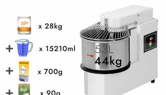 Dough kneading machine 53 liters / 44 kg - 400 Volt