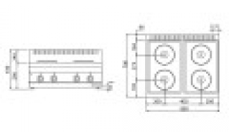 Electric stove 4x plates round (10,4 kW)