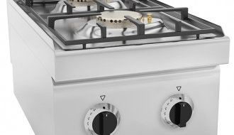Gas stove 2x burners (9,5 kW) with pilot flame