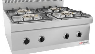 Gas stove 4x burners (13,6 kW) with pilot flame