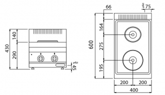 Elspis - 2x plattor runda (4 kW)