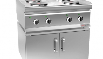 Elektroherd - 4x Platten Rund (8 kW) - inkl. Unterbau mit 2 Türen