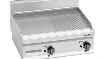 Electric frying plate - smooth - grooved (8 kW)