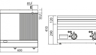 Electric frying plate - smooth - grooved (8 kW)
