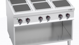 Electric cooker with 6 square plates (21 kW)