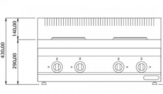 Electric stove 4x plates round (10.4 kW) - 230V