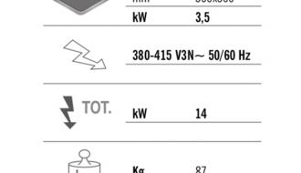 Electric cooker with 4 square plates (14 kW)