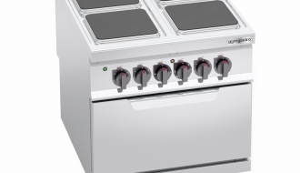 Electric stove with 4 angular plates (14 kW) + electric oven - static (7.5 kW)