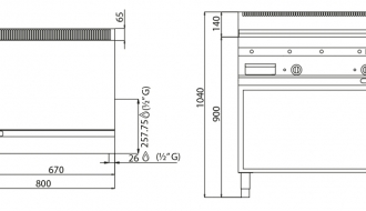 Gas frying plate - smooth (13,8 kW)