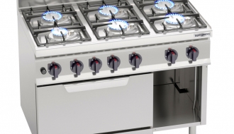 Gas stove 6xburner (33,5 kW) + Electric stove Static (7,5 kW)