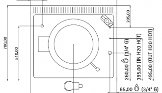 Gas cooking boiler 55 litres (15,5 kW) - Direct heating