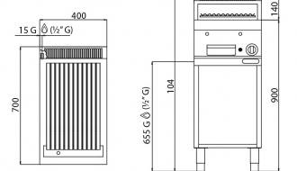 Gas lava rock grill (6.9 kW)