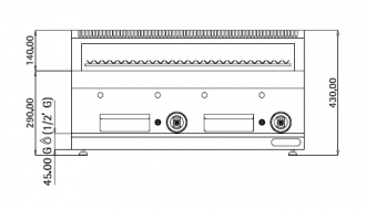Gas lava rock grill (13,8 kW)