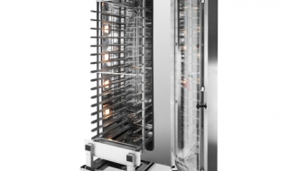 Tray holder with rack trolley for combination steamers - 20x GN 1/1