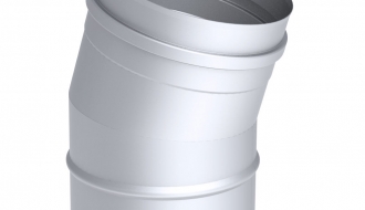 Elbow tube 15  ° in stainless steel / Ø 200 mm