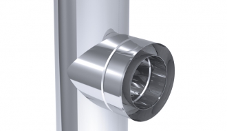 T-connection pipe 90  ° in stainless steel / Ø 200 mm
