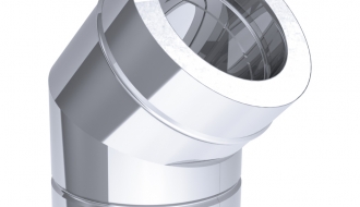 Elbow pipe 45  ° in stainless steel / Ø 350 mm